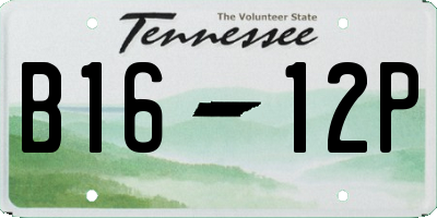 TN license plate B1612P