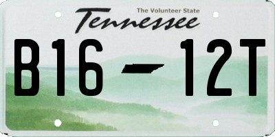TN license plate B1612T