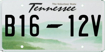 TN license plate B1612V