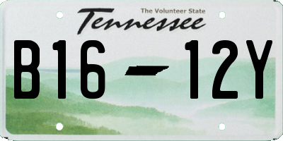 TN license plate B1612Y