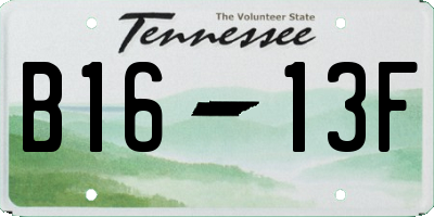 TN license plate B1613F