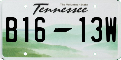 TN license plate B1613W