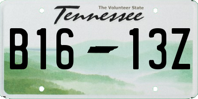 TN license plate B1613Z