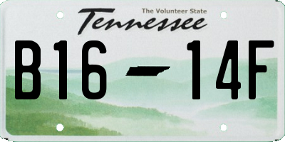 TN license plate B1614F