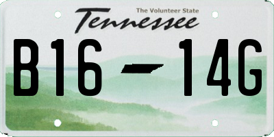 TN license plate B1614G