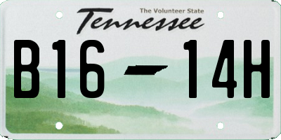 TN license plate B1614H