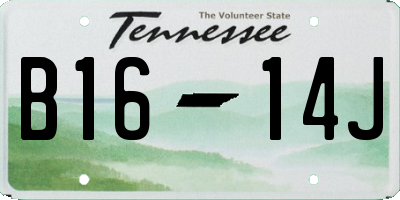 TN license plate B1614J