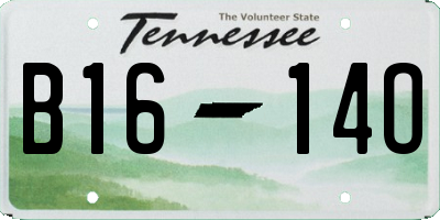 TN license plate B1614O