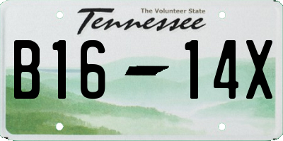 TN license plate B1614X