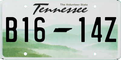 TN license plate B1614Z