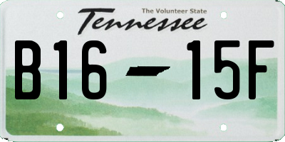 TN license plate B1615F