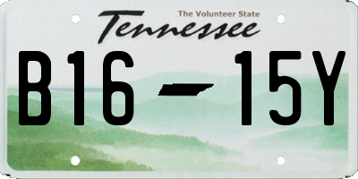 TN license plate B1615Y