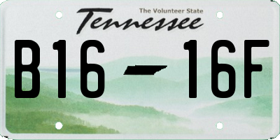 TN license plate B1616F