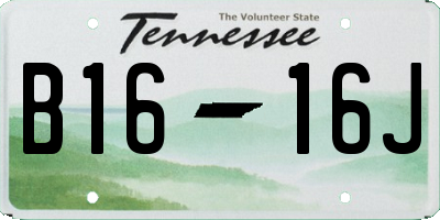 TN license plate B1616J
