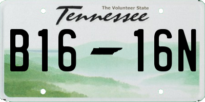 TN license plate B1616N