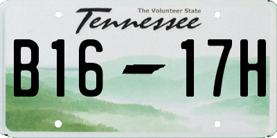TN license plate B1617H