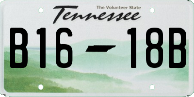 TN license plate B1618B