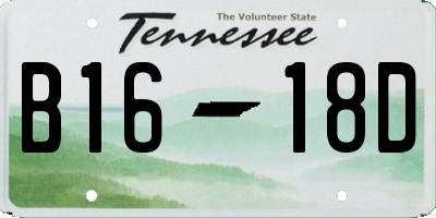 TN license plate B1618D