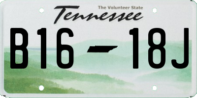 TN license plate B1618J