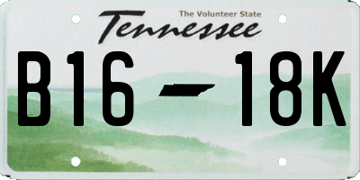 TN license plate B1618K