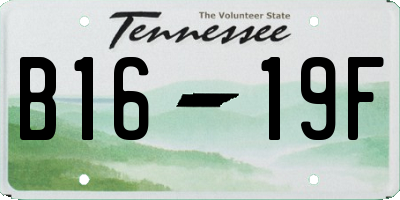 TN license plate B1619F