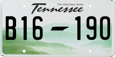 TN license plate B1619O