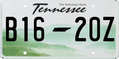 TN license plate B1620Z