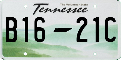 TN license plate B1621C