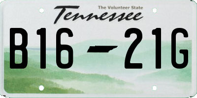 TN license plate B1621G