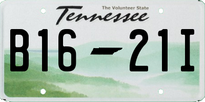 TN license plate B1621I