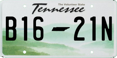 TN license plate B1621N