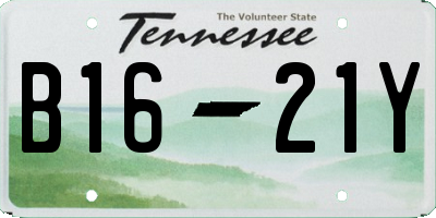 TN license plate B1621Y