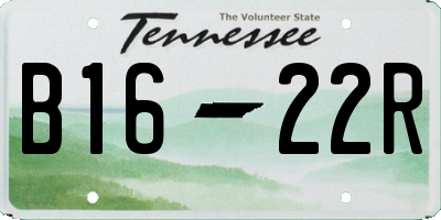 TN license plate B1622R