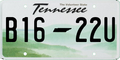 TN license plate B1622U