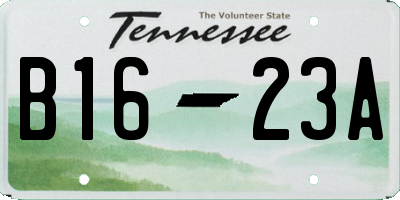 TN license plate B1623A