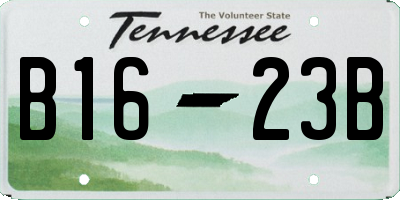 TN license plate B1623B