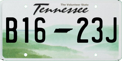 TN license plate B1623J