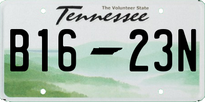 TN license plate B1623N