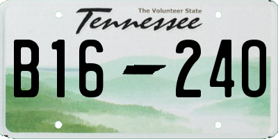 TN license plate B1624O