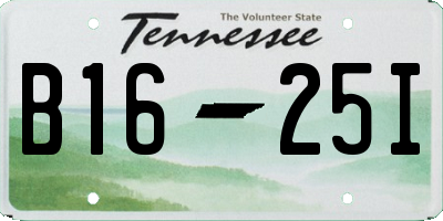 TN license plate B1625I