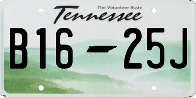 TN license plate B1625J