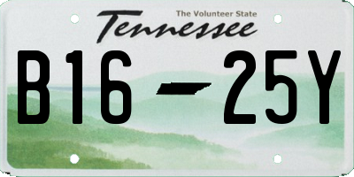 TN license plate B1625Y