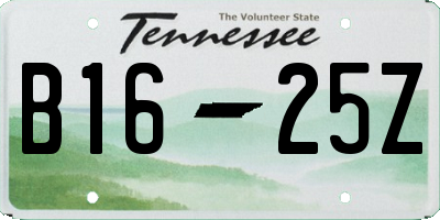 TN license plate B1625Z