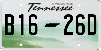 TN license plate B1626D