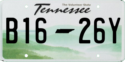 TN license plate B1626Y