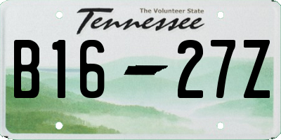 TN license plate B1627Z