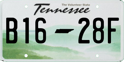 TN license plate B1628F