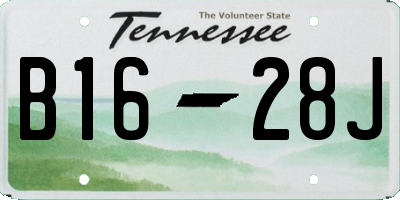 TN license plate B1628J