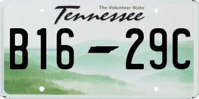 TN license plate B1629C