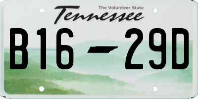 TN license plate B1629D